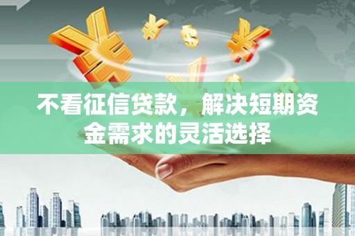 昌乐不看征信贷款，解决短期资金需求的灵活选择