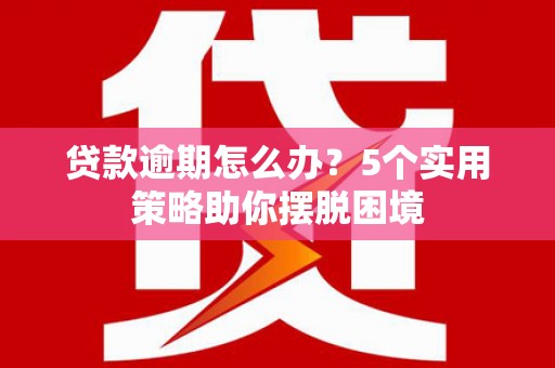 昌乐贷款逾期怎么办？5个实用策略助你摆脱困境