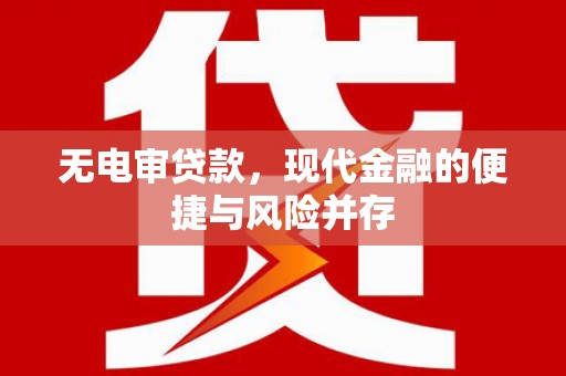 昌乐无电审贷款，现代金融的便捷与风险并存