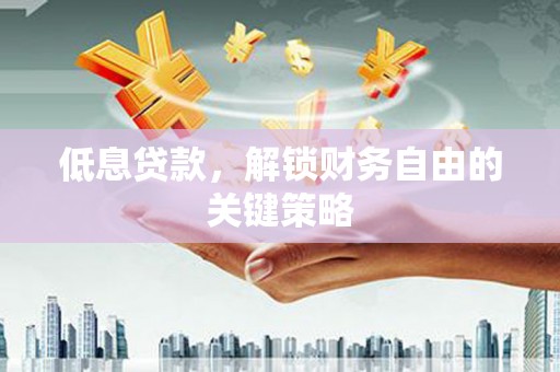 昌乐低息贷款，解锁财务自由的关键策略