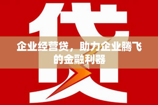 昌乐企业经营贷，助力企业腾飞的金融利器