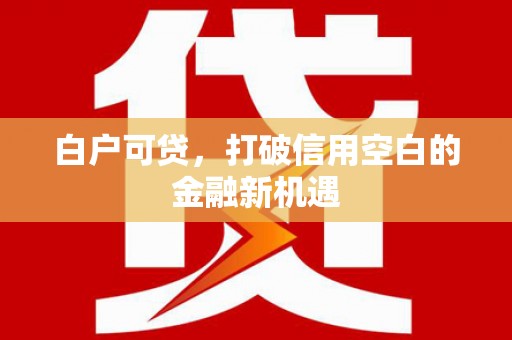 昌乐白户可贷，打破信用空白的金融新机遇