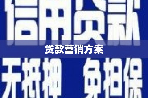 昌乐贷款营销方案