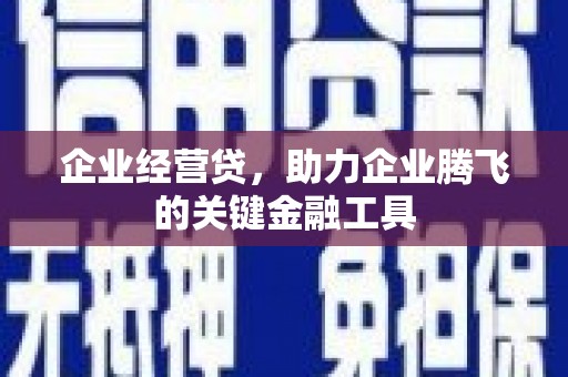 昌乐企业经营贷，助力企业腾飞的关键金融工具