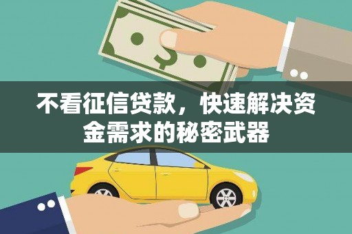 昌乐不看征信贷款，快速解决资金需求的秘密武器
