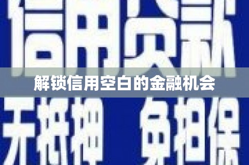昌乐解锁信用空白的金融机会