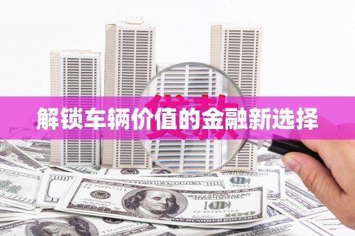 昌乐解锁车辆价值的金融新选择