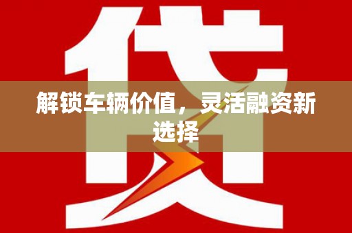 昌乐解锁车辆价值，灵活融资新选择