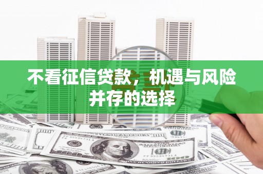 昌乐不看征信贷款，机遇与风险并存的选择